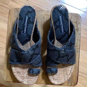 Donald Pliner Gee Snake-Embossed Wedge Sandal 6.5
